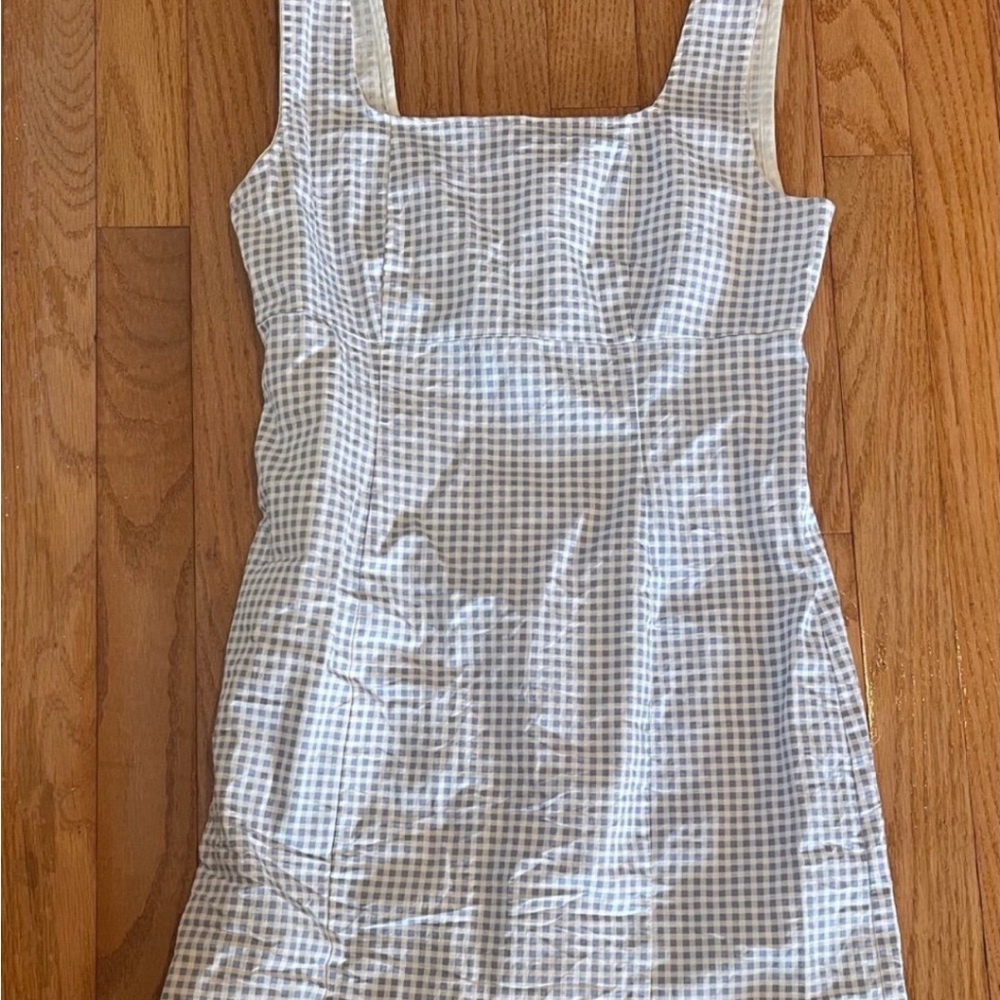 Lulu's Blue and White Gingham Sheath Mini Dress